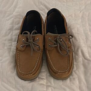 Sperry Boy’s Tan Lanyard Boat Shoes 4Y